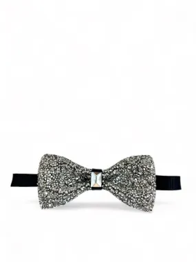 Purple and Silver Rhinestone Bow Tie